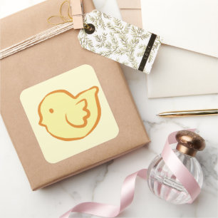 baby duck square sticker