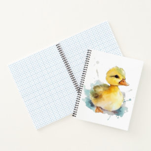 Baby Duck Watercolor Spiral Notebook