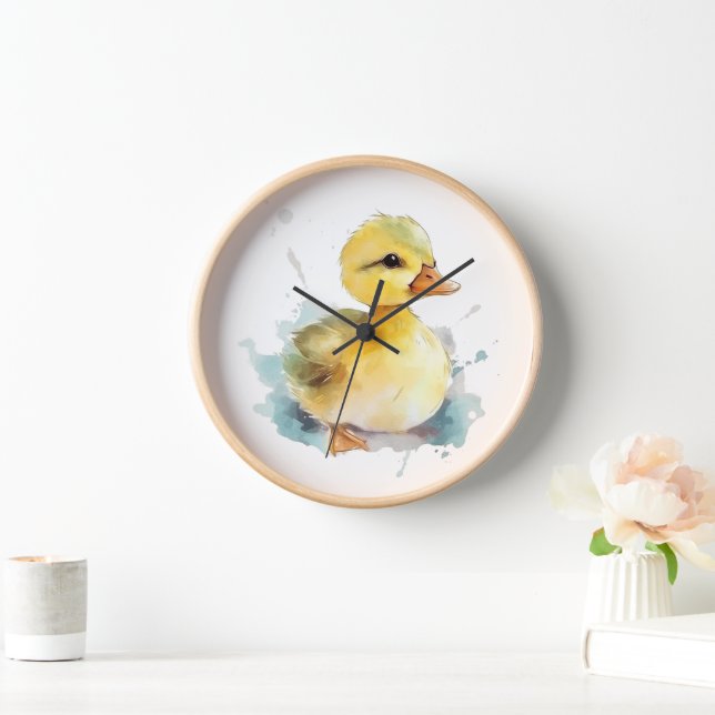 Baby Duck Watercolor Wall Clock (Home)