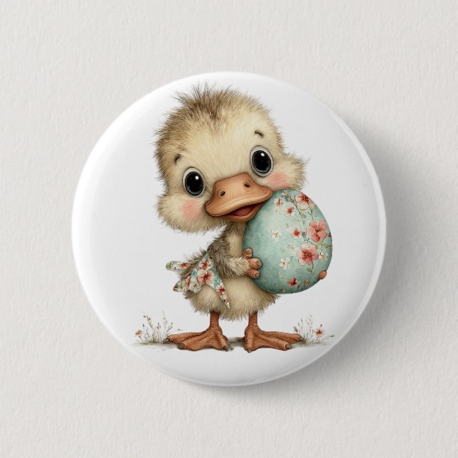 Baby Duckling 6 Cm Round Badge (Front)