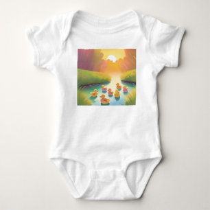 Baby ducks enjoying the pond bodysuit