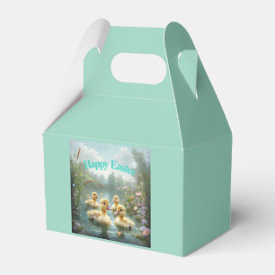 baby ducks on a pond happy easter favour box