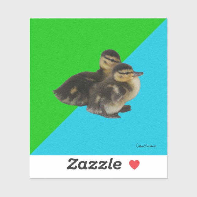 Baby Ducks on Grass Green and Sky Blue (Sheet)