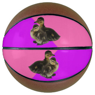 Baby Ducks on Pink Raspberry and Purple Sorbet Basketball