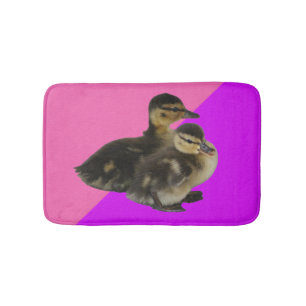 Baby Ducks on Pink Raspberry and Purple Sorbet Bath Mat