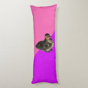 Baby Ducks on Pink Raspberry and Purple Sorbet Body Cushion