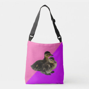 Baby Ducks on Pink Raspberry and Purple Sorbet Crossbody Bag