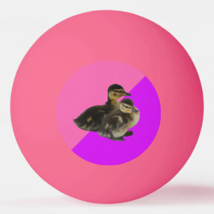 Baby Ducks on Pink Raspberry and Purple Sorbet Ping Pong Ball