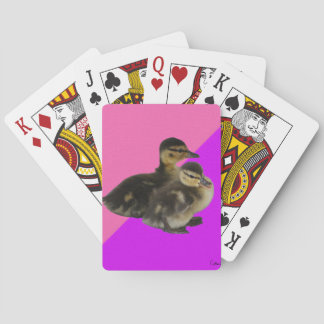Baby Ducks on Pink Raspberry and Purple Sorbet Playing Cards