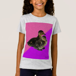 Baby Ducks on Pink Raspberry and Purple Sorbet T-Shirt
