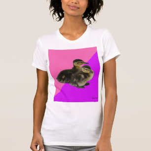 Baby Ducks on Pink Raspberry and Purple Sorbet T-Shirt