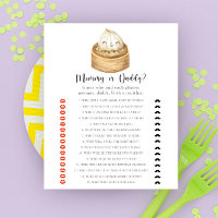Baby Dumpling Mummy or daddy baby shower game