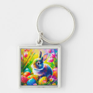 Baby Easter Bunny Painting-91451 Key Ring