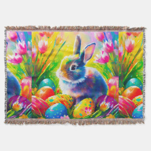 Baby Easter Bunny Painting-91451 Throw Blanket