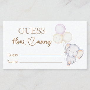 Baby Elegant Baby Shower Guess How Many Enclosure Card