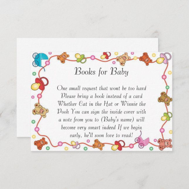 Baby Elements Baby Shower Books For Baby Card (Front/Back)