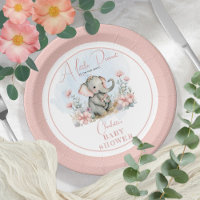 Baby Elephant A Little Peanut Girl Floral Shower
