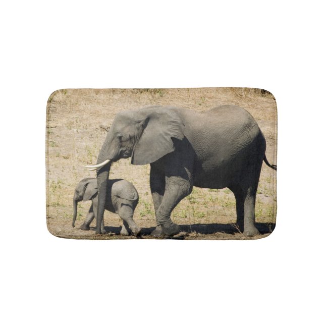 Baby Elephant And Mother Bath Mat (Front)