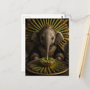 Baby Elephant and the Asparagus Postcard