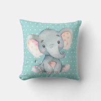 Baby Elephant Aqua Teal Turquoise and Grey