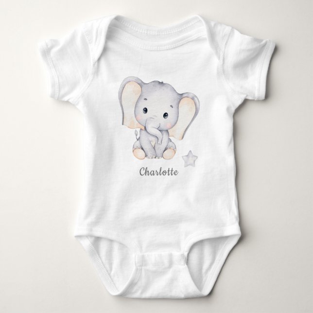 Baby Elephant Baby Bodysuit (Front)