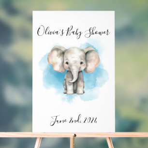 baby elephant baby shower acrylic sign