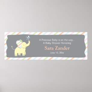Baby Elephant     Baby Shower Banner Poster