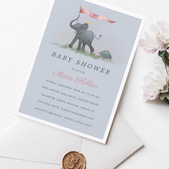 Baby elephant baby shower invitation (Creator Uploaded)