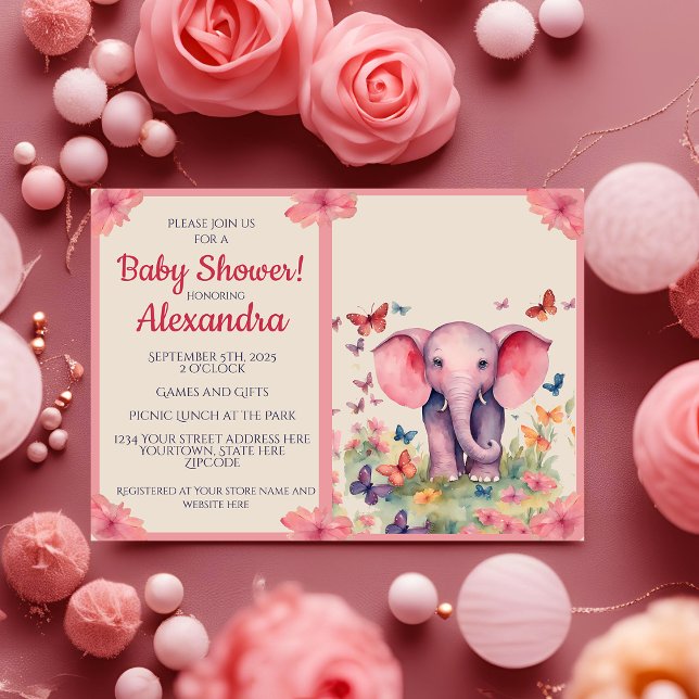 Baby Elephant Baby Shower Invitation (Creator Uploaded)