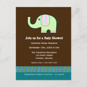 Baby Elephant Baby Shower Invitation