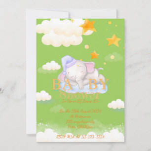 BABY ELEPHANT BABY SHOWER INVITATION
