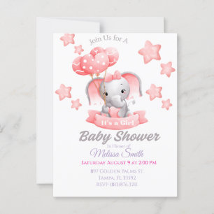 Baby Elephant Baby Shower Invitation Postcard
