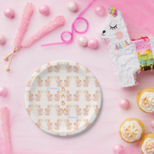 Baby Elephant Baby Shower Paper Plate
