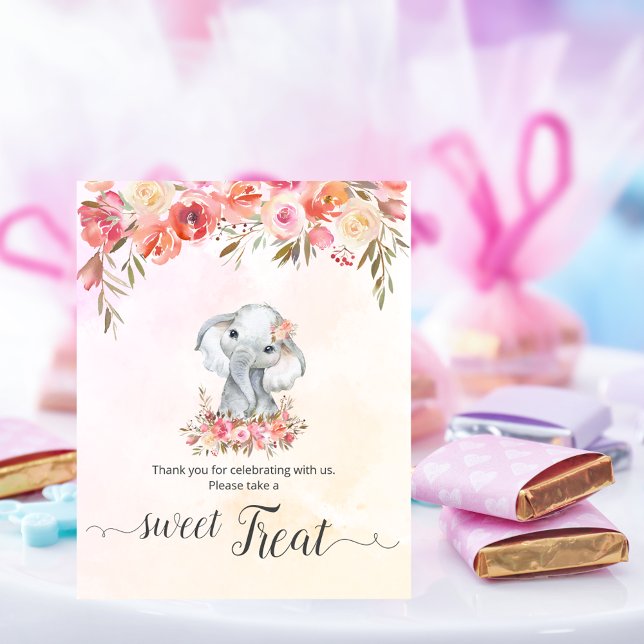 Baby Elephant Baby Shower Sweet Treat Poster (Creator Uploaded)