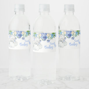 Baby elephant baby shower water bottle labels. water bottle label