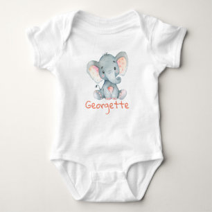 Baby Elephant Baby t-Shirt personalised monogram Baby Bodysuit