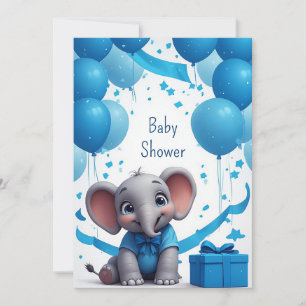 Baby Elephant Birthday Celebration 🐘 Invitation
