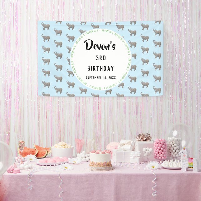 Baby Elephant Birthday Welcome Banner (Creator Uploaded)