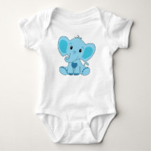 Baby, Elephant, Blue, Baby Bodysuit, DAM Creative,