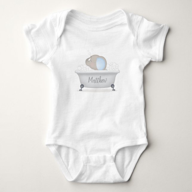 Baby Elephant Bubble Bath Bodysuit (Front)
