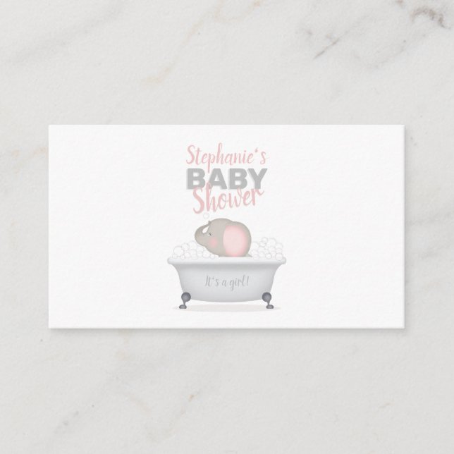 Baby Elephant Bubble Bath Book for Baby Enclosure Card (Front)