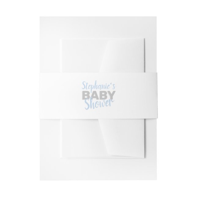 Baby Elephant Bubble Bath Boy Baby Shower Invitation Belly Band (Front Example)
