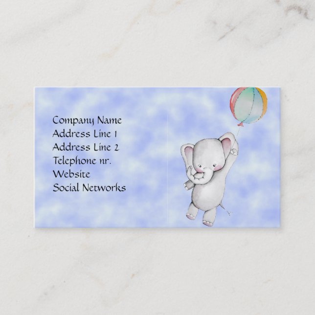 Baby Elephant Business Card (Front)