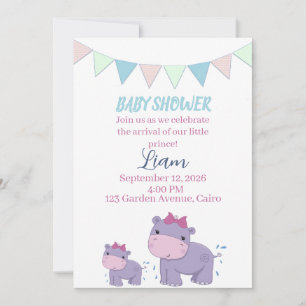 Baby Elephant Celebration Baby Shower Invitation