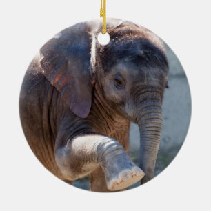 Baby Elephant Ceramic Tree Decoration