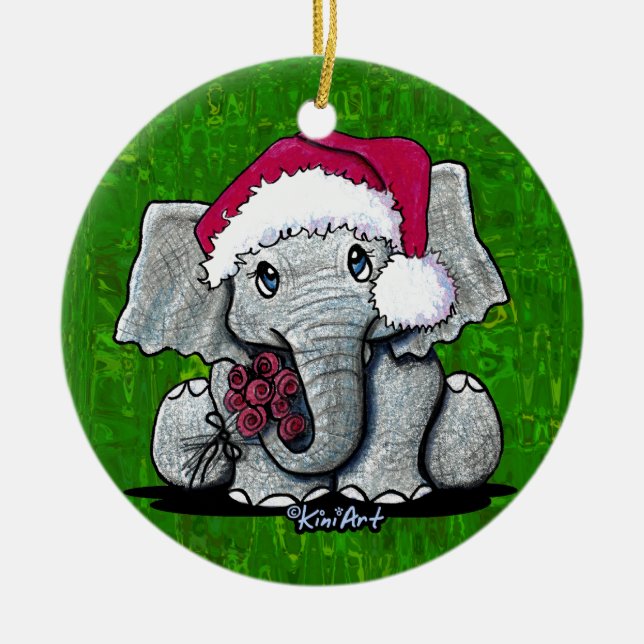 Baby Elephant Christmas Ornament (Front)
