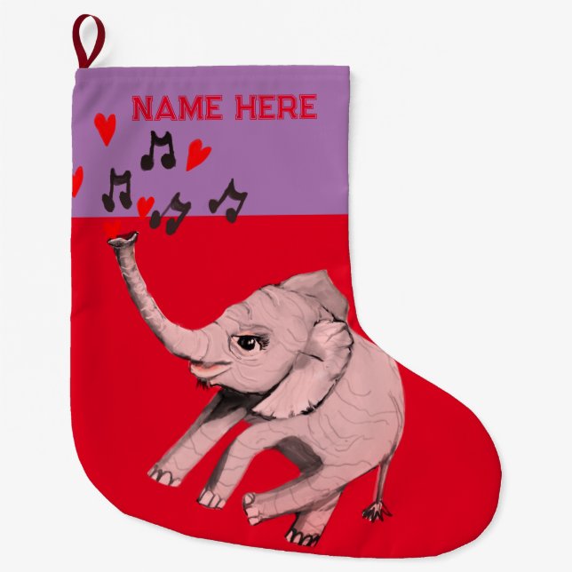 Baby Elephant Christmas Stocking (Front)