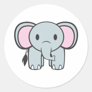 Baby Elephant Classic Round Sticker