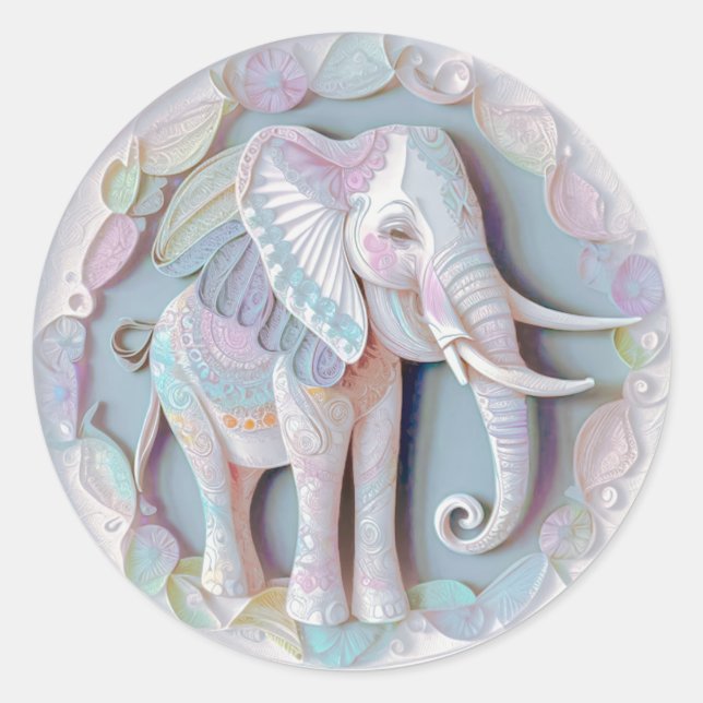 Baby Elephant  Classic Round Sticker (Front)