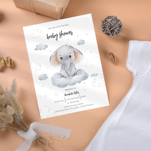 Baby Elephant Cute Baby Shower Invitation